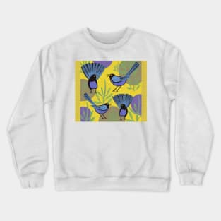 Willy Wagtail Small Social Gathering Pattern Crewneck Sweatshirt